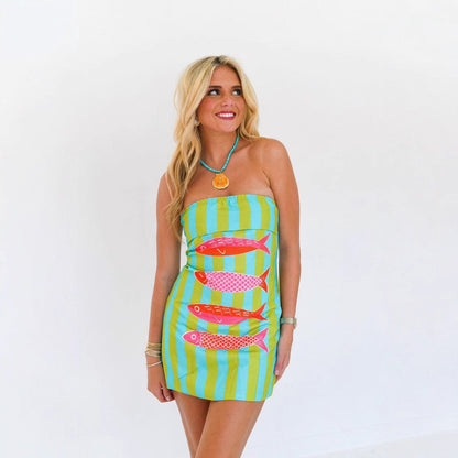 Tube Top Printed Mini Skirt