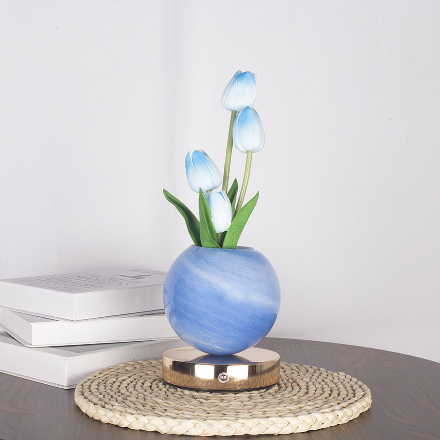 Tulip Artificial Flower Table Lamp with USB Charging