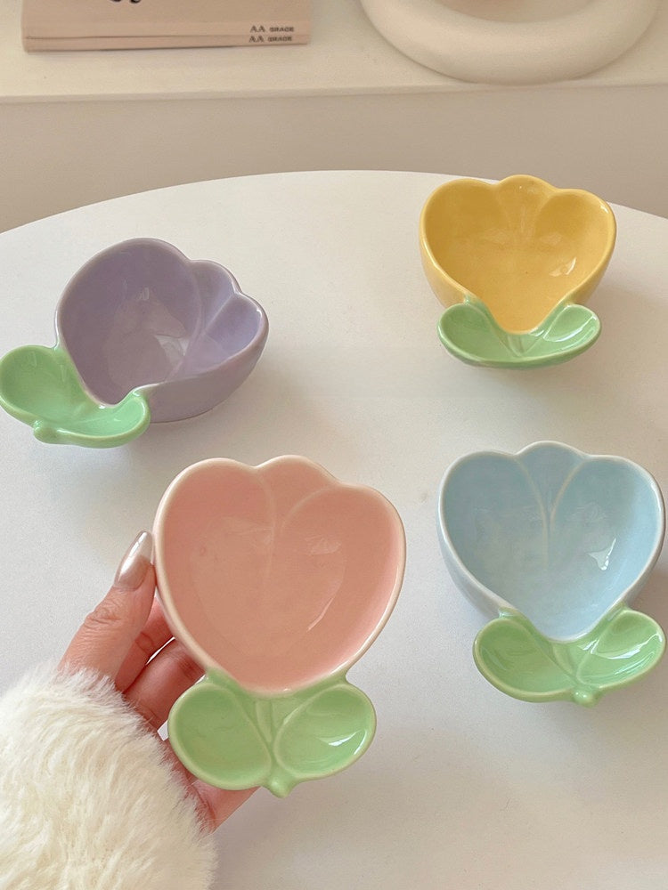 Tulip Shaped Ceramic Condiment Dish