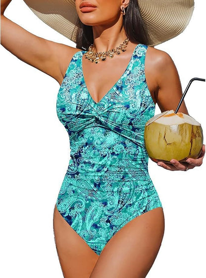 Tummy-control one-piece swimsuit