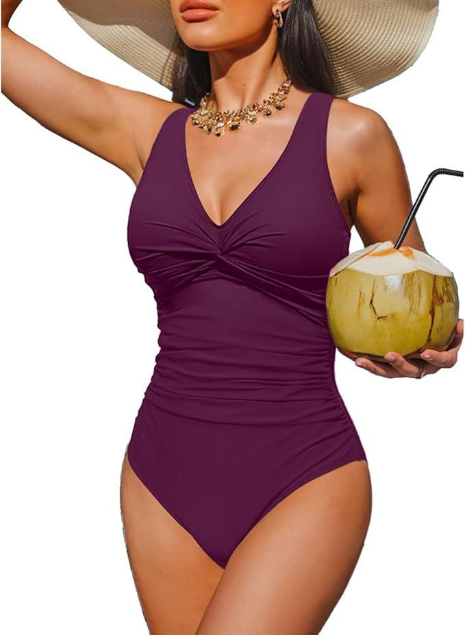 Tummy-control one-piece swimsuit