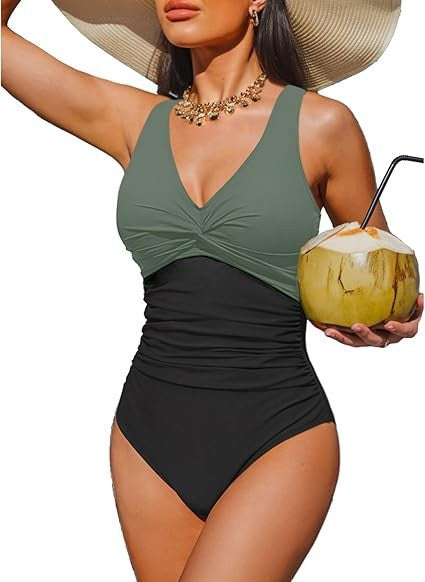 Tummy-control one-piece swimsuit