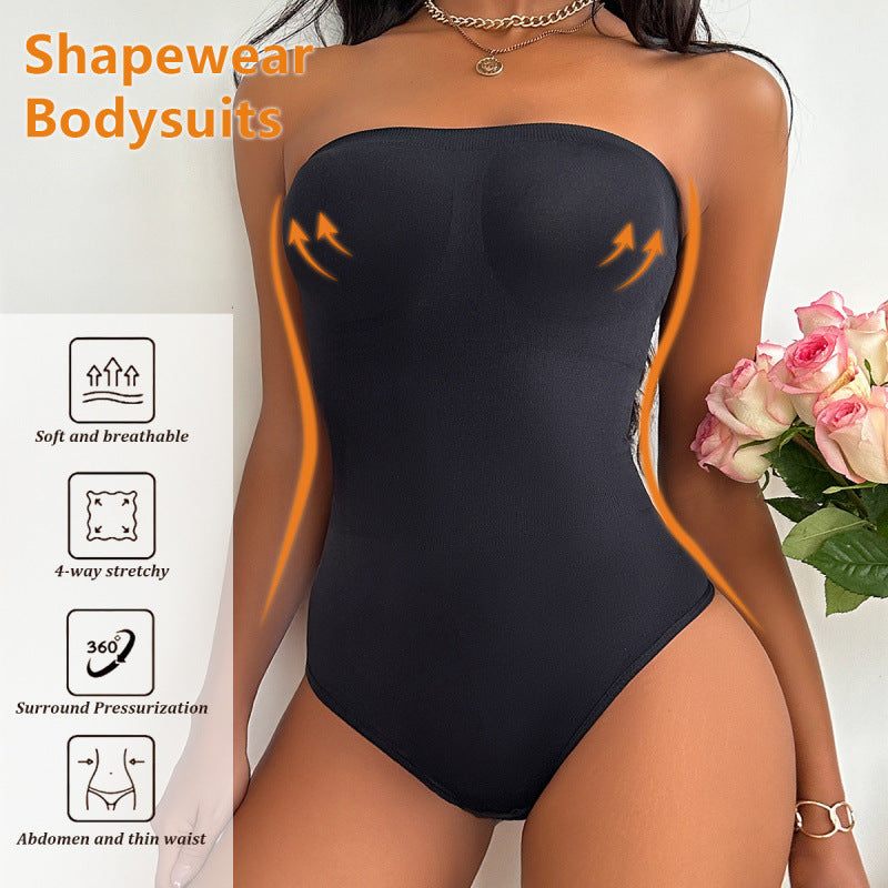 Tummy-control waist-cinching bodysuit