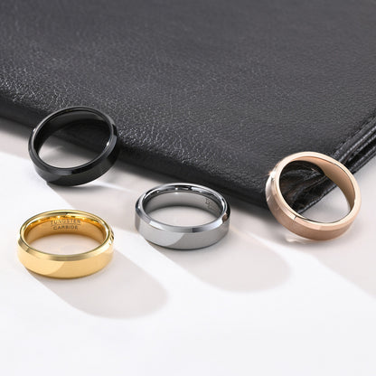 Tungsten Steel Geometric Mens Ring