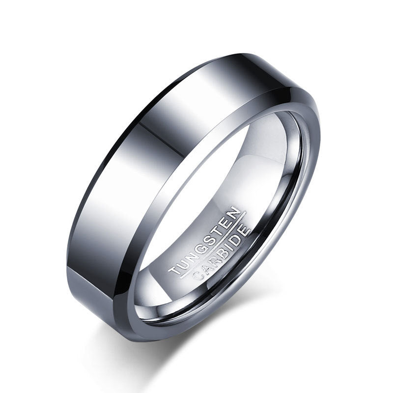 Tungsten Steel Geometric Mens Ring