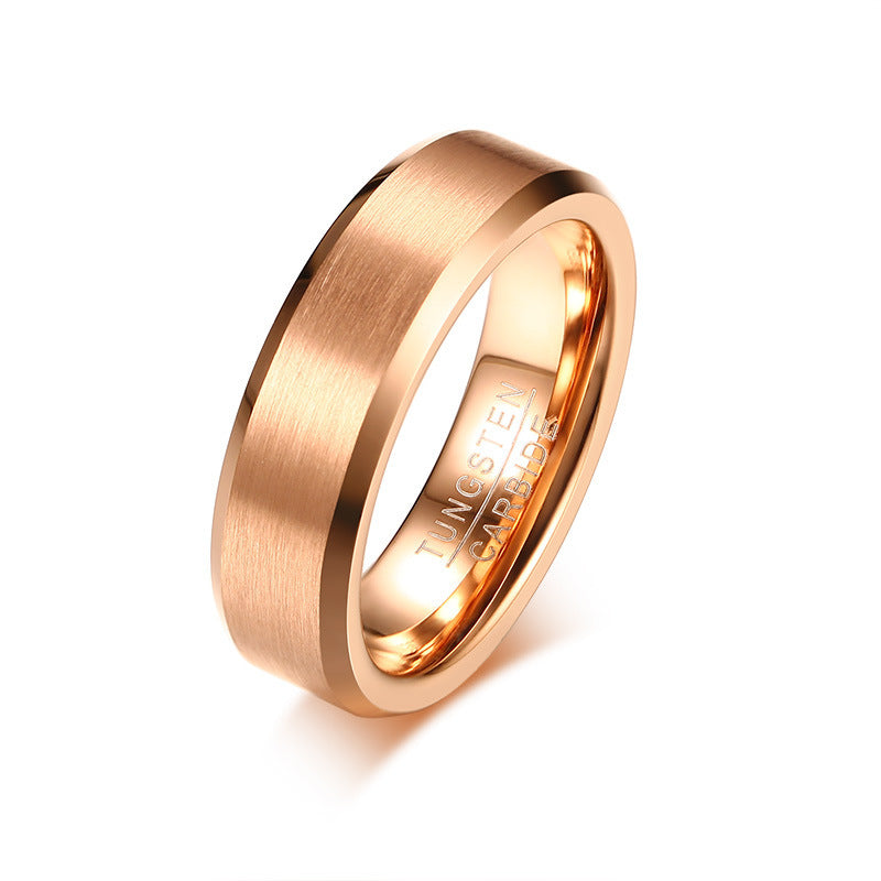 Tungsten Steel Geometric Mens Ring