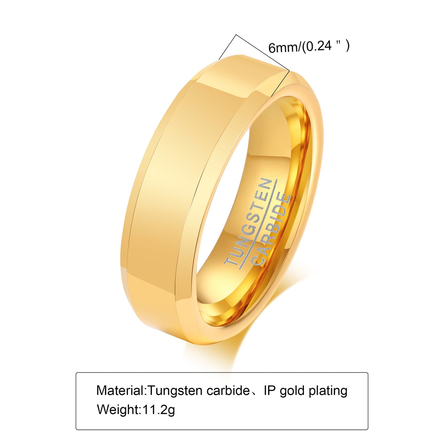 Tungsten Steel Geometric Mens Ring