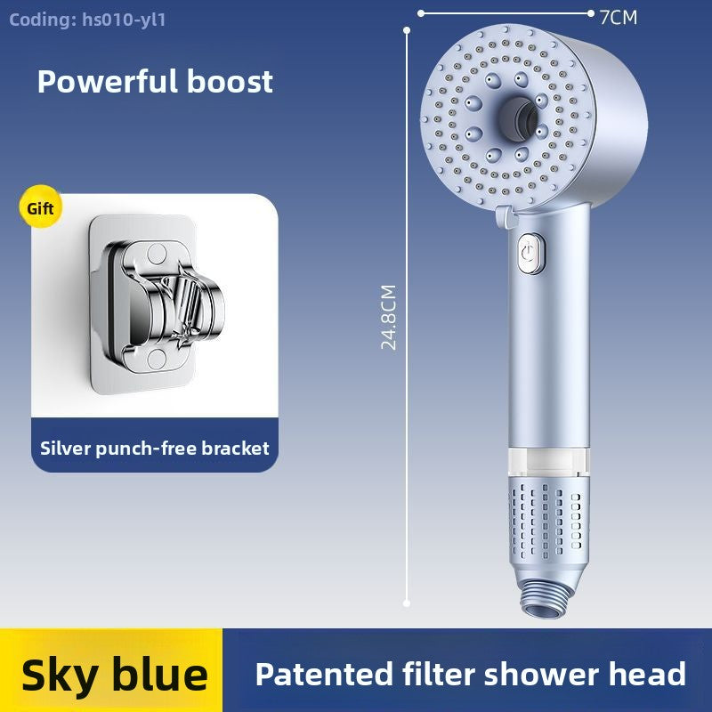 Turbocharged Shower Head with Three Spray Modes