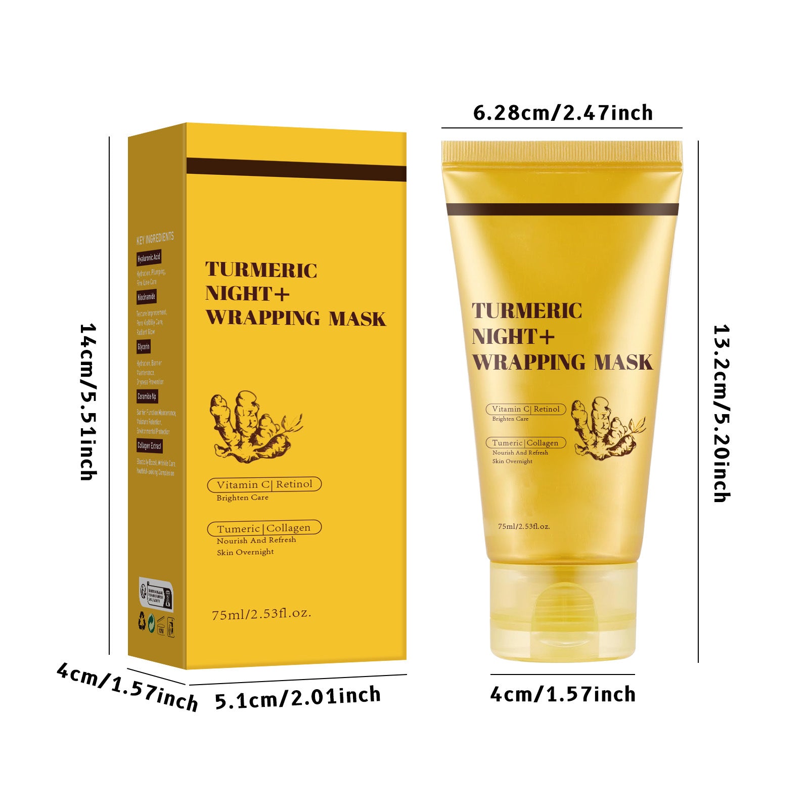Turmeric Collagen Night Mask with Applicator Brush