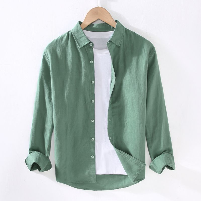 Turn-down collar long sleeves