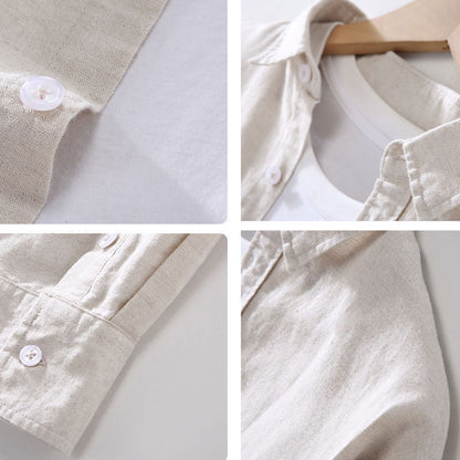 Turn-down collar long sleeves