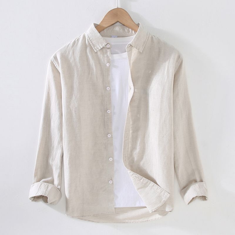 Turn-down collar long sleeves
