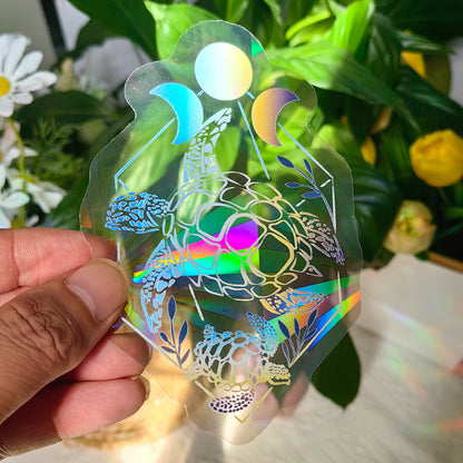 Turtle Suncatcher Rainbow Prism Glass Window Sticker