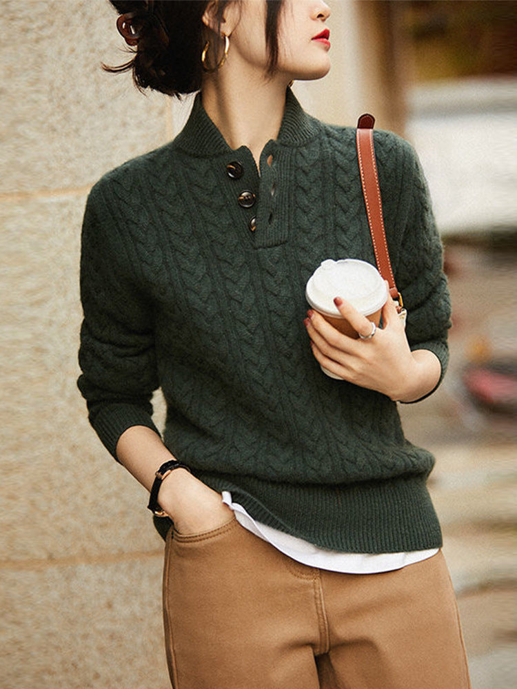 Tweed Style Long-Sleeved Knitwear