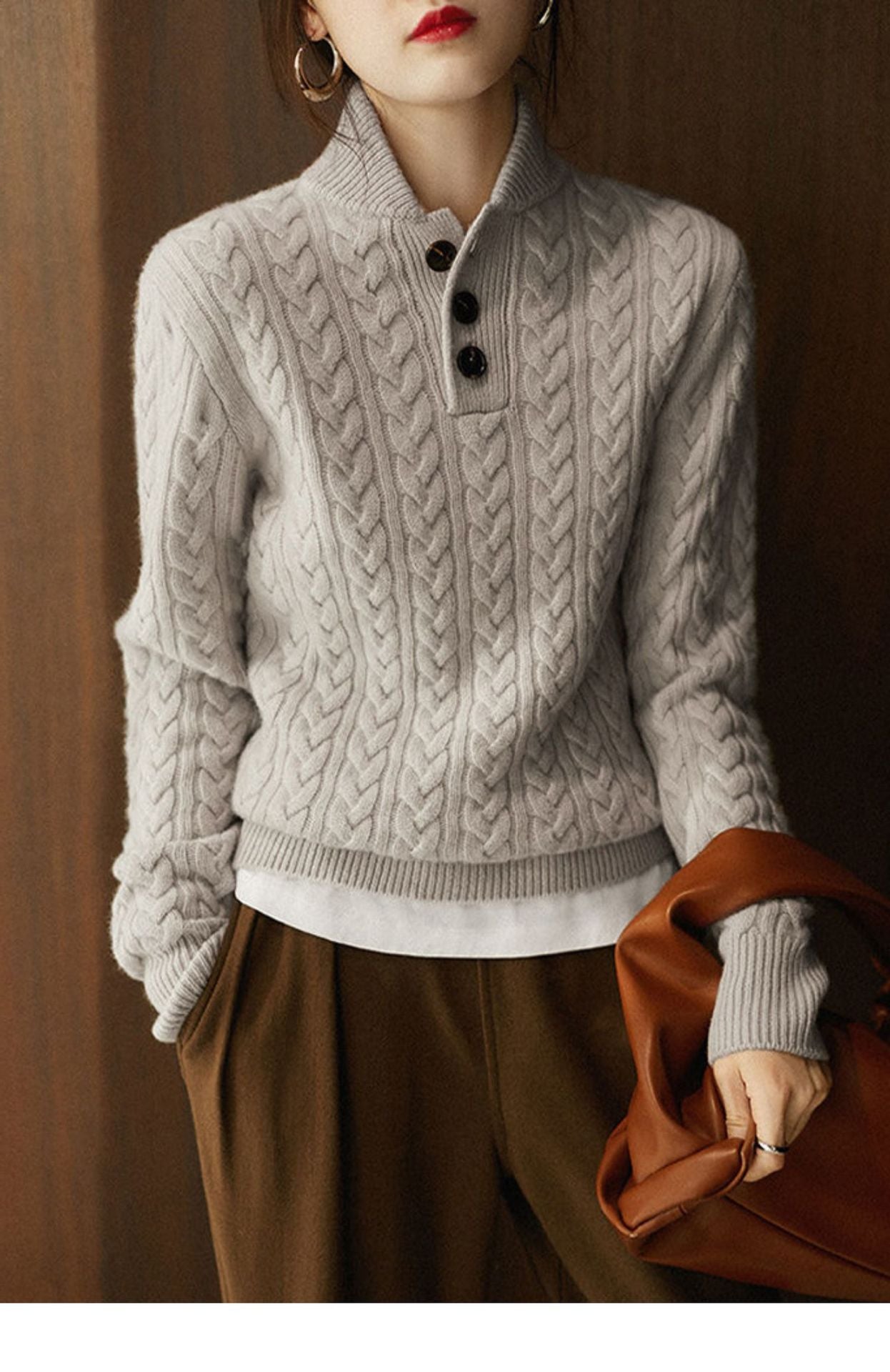 Tweed Style Long-Sleeved Knitwear