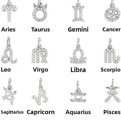 Twelve zodiac constellation diamond-studded simple pendant