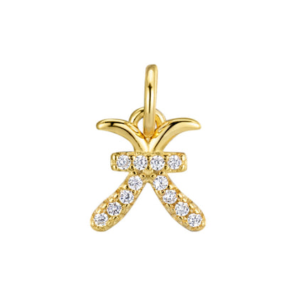 Twelve zodiac constellation diamond-studded simple pendant