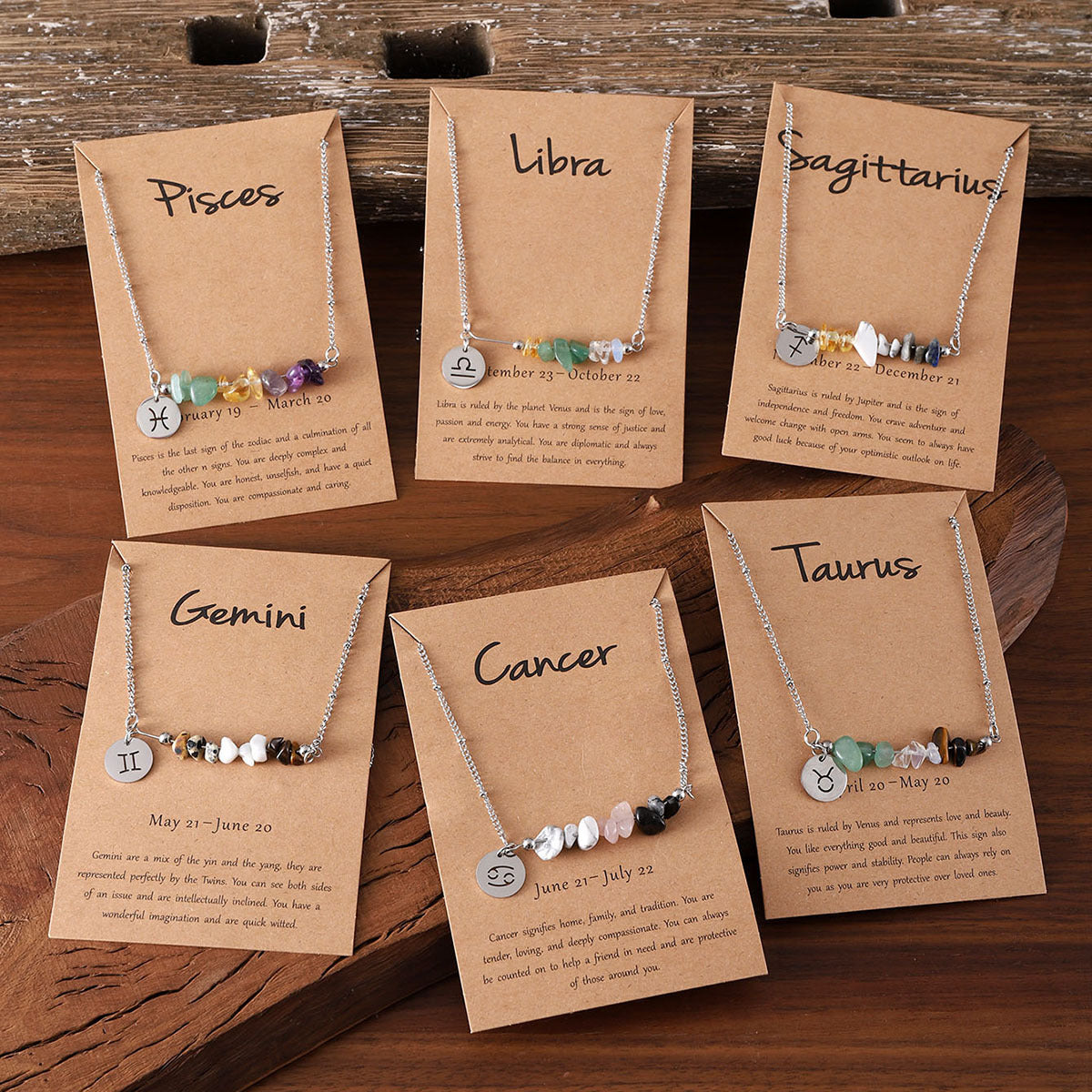 Twelve zodiac stone combination necklace
