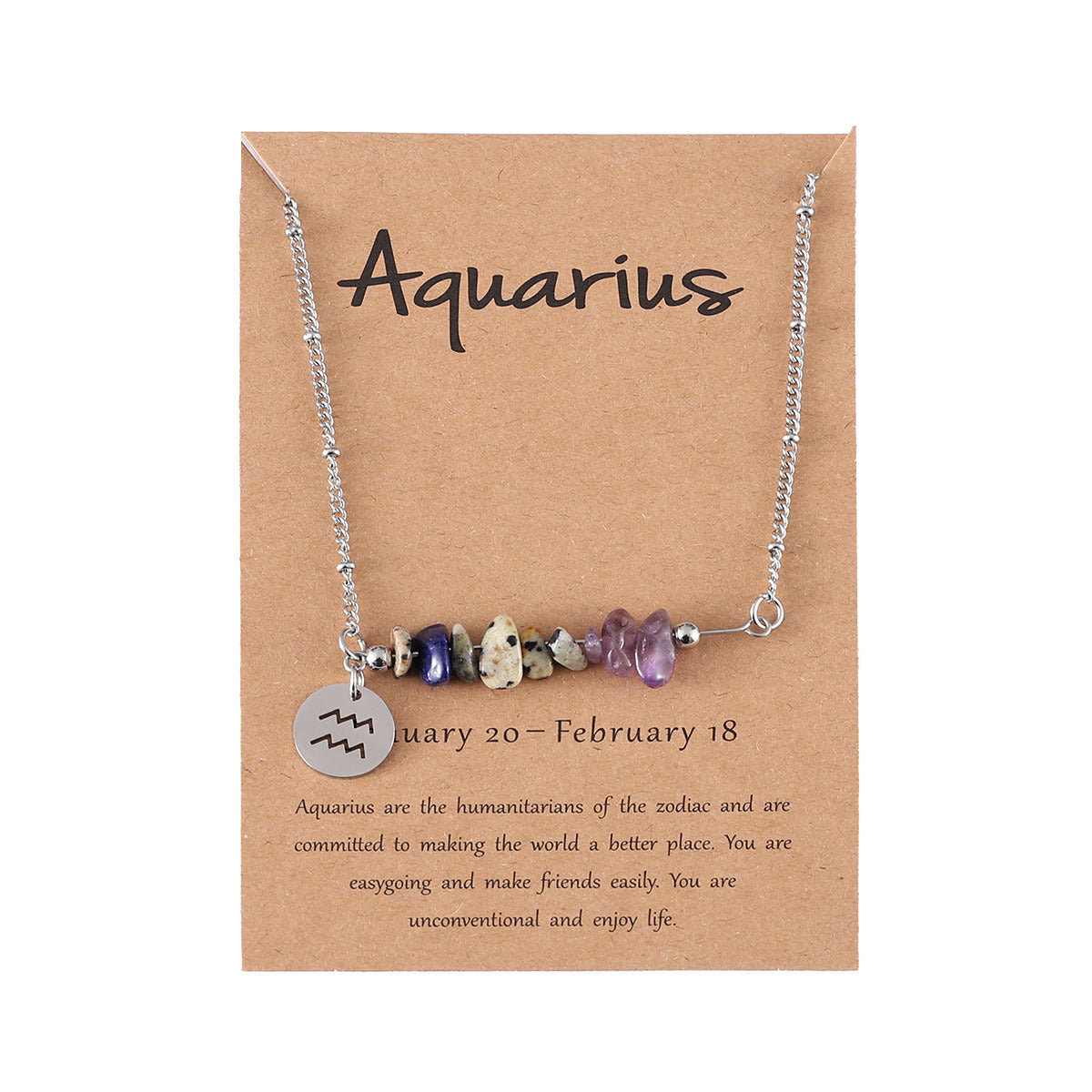 Twelve zodiac stone combination necklace