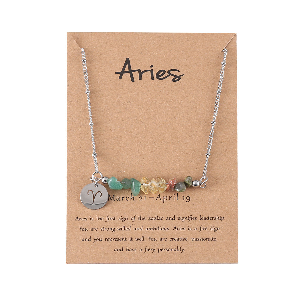 Twelve zodiac stone combination necklace