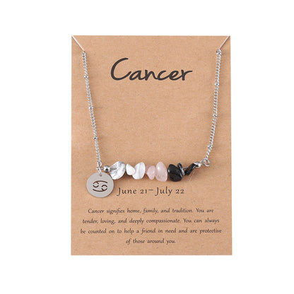 Twelve zodiac stone combination necklace