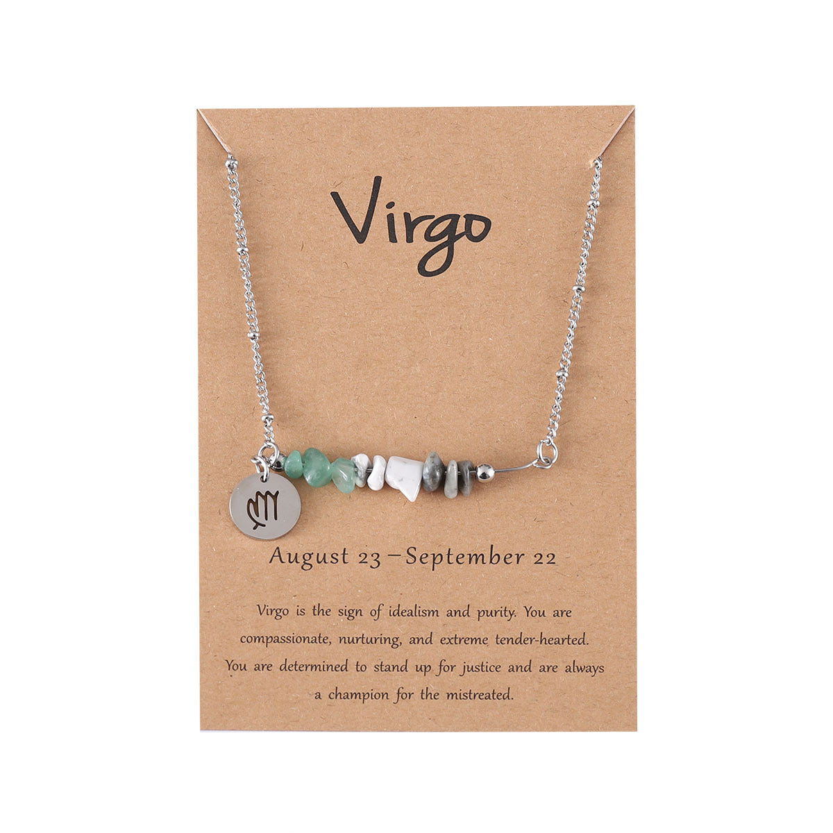 Twelve zodiac stone combination necklace