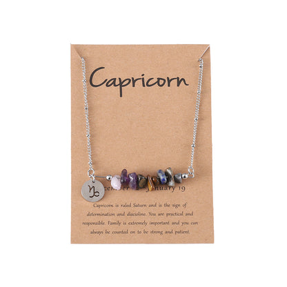 Twelve zodiac stone combination necklace