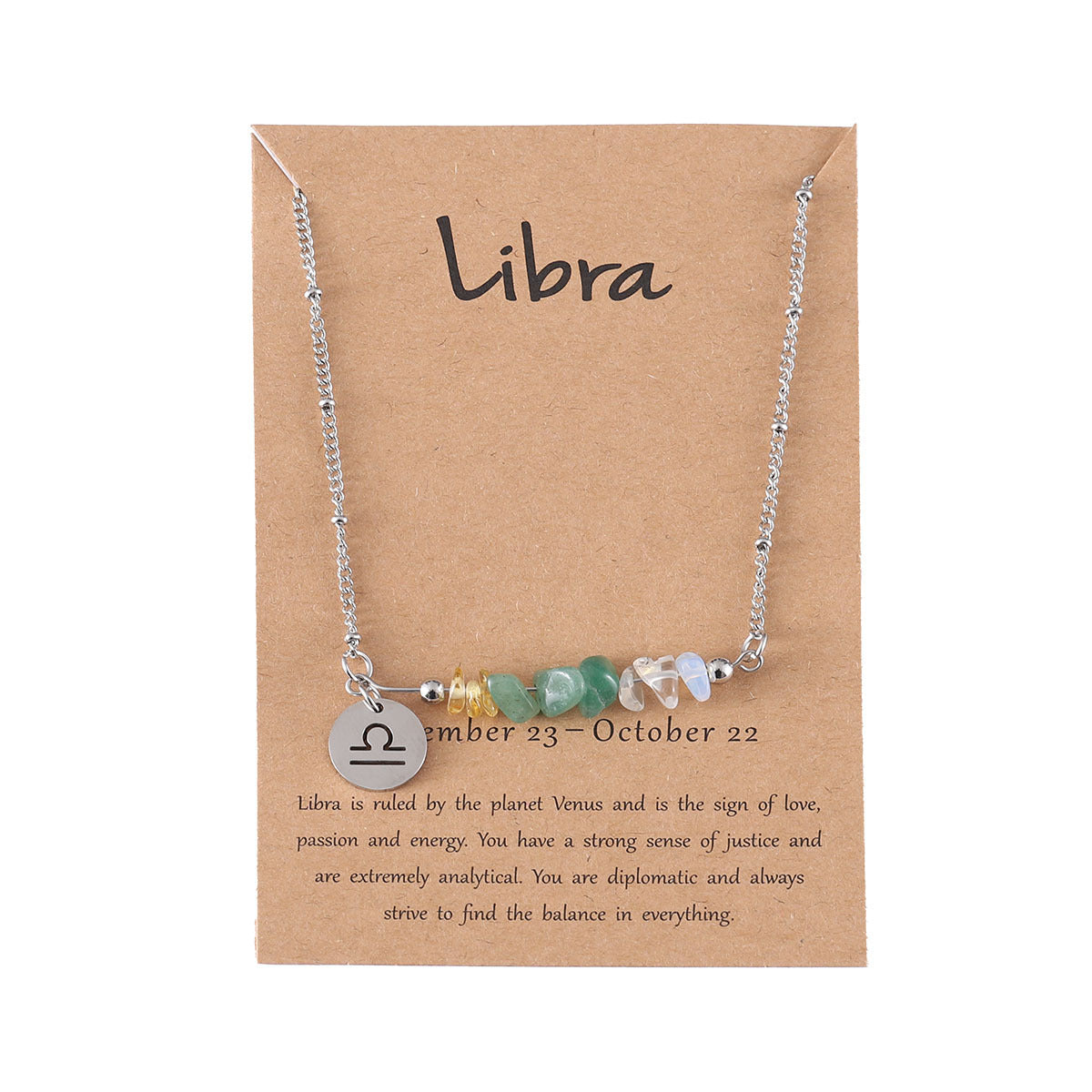 Twelve zodiac stone combination necklace