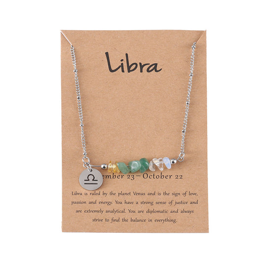 Twelve zodiac stone combination necklace