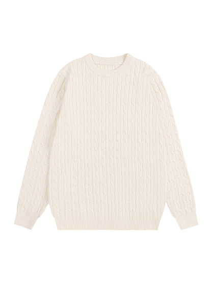 Twist Cable Knit Pullover Mens Sweater