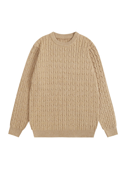 Twist Cable Knit Pullover Mens Sweater