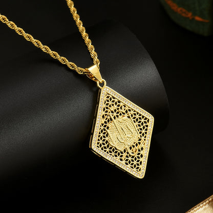 Twist Chain Necklace Copper Inlaid Zircon Pendant Jewelry