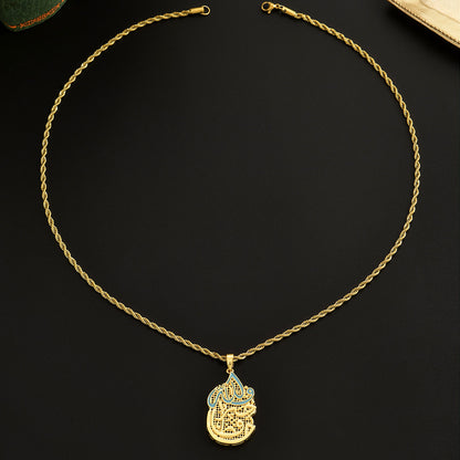 Twist Chain Necklace Copper Inlaid Zircon Pendant Jewelry