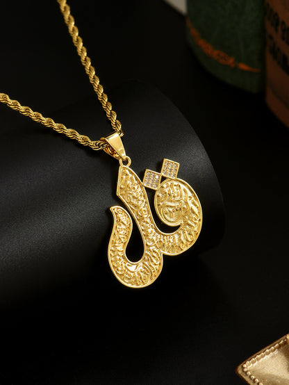 Twist Chain Necklace Copper Inlaid Zircon Pendant Jewelry