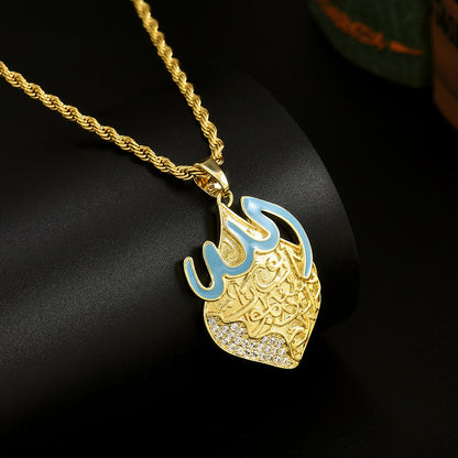 Twist Chain Necklace Copper Inlaid Zircon Pendant Jewelry