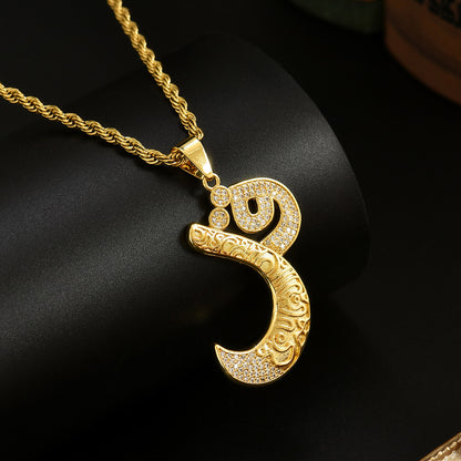 Twist Chain Necklace Copper Inlaid Zircon Pendant Jewelry
