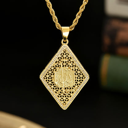 Twist Chain Necklace Copper Inlaid Zircon Pendant Jewelry