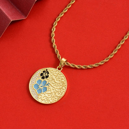 Twist Chain Necklace Copper Inlaid Zircon Pendant Jewelry
