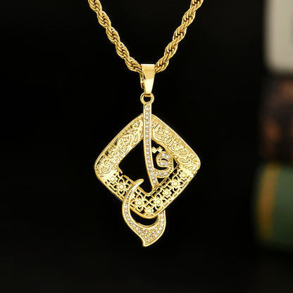 Twist Chain Necklace Copper Inlaid Zircon Pendant Jewelry