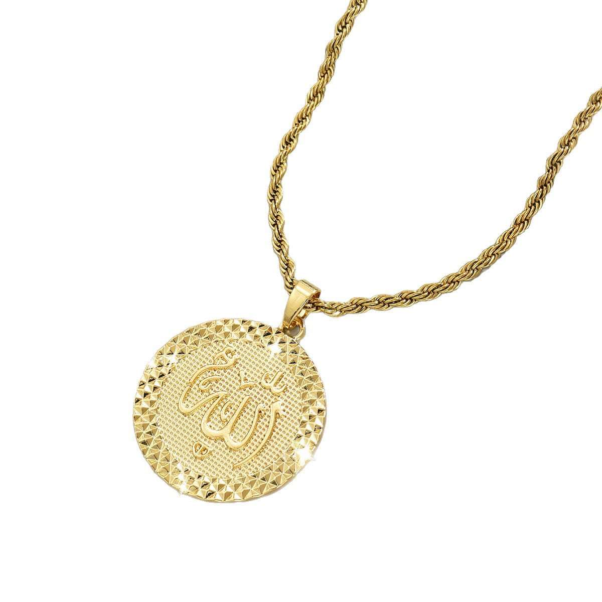 Twist Chain Necklace Copper Inlaid Zircon Pendant Jewelry