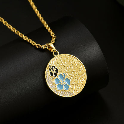 Twist Chain Necklace Copper Inlaid Zircon Pendant Jewelry