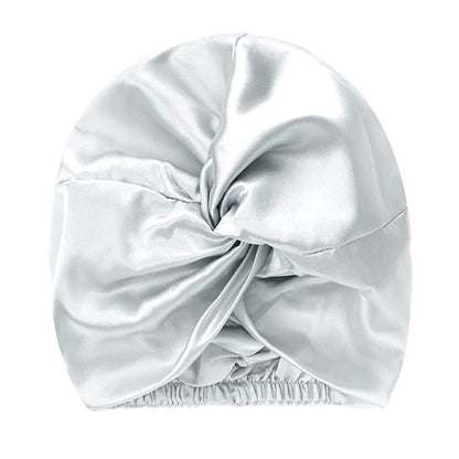 Twisted Silk-like Nightcap with 3D Pleated Design