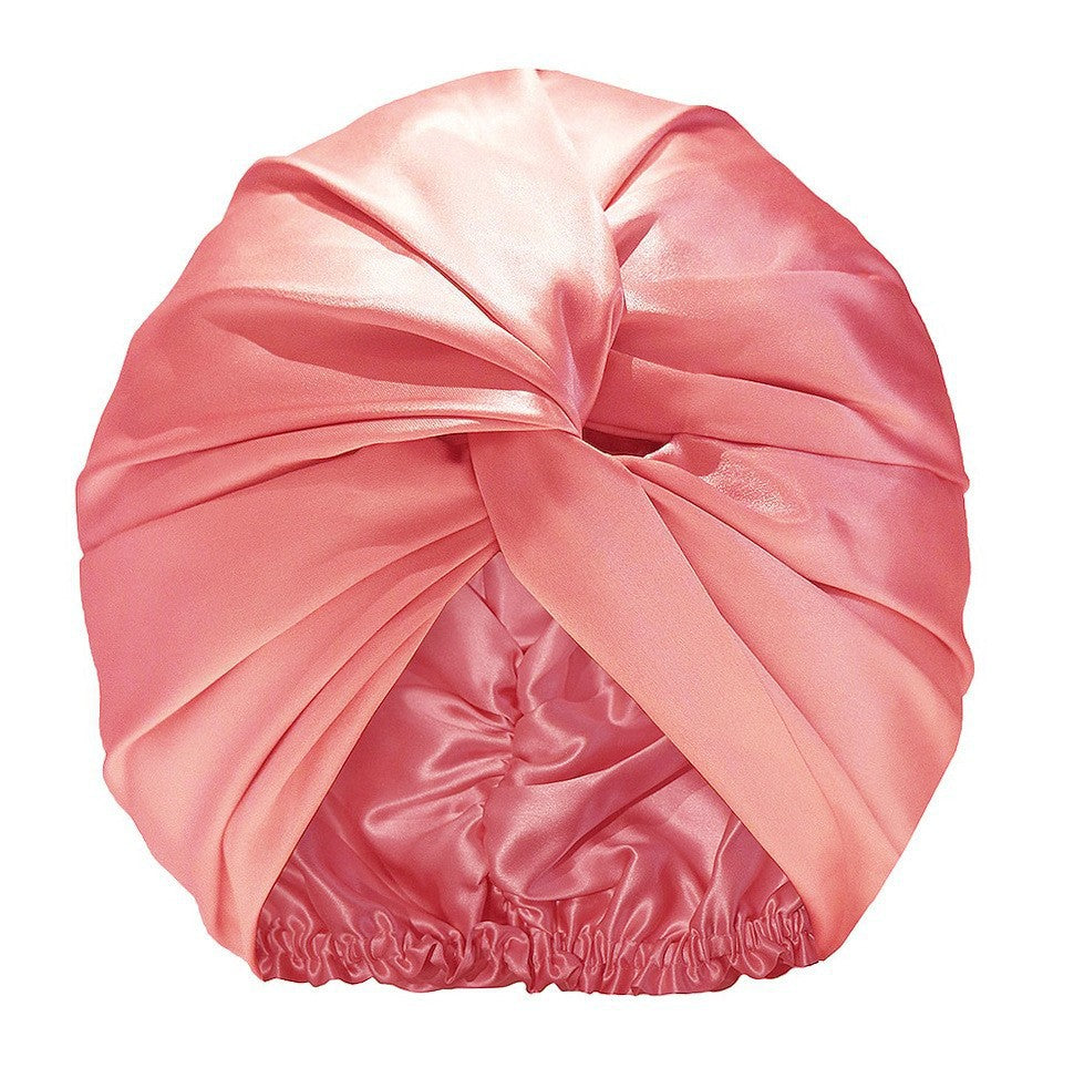 Twisted Silk-like Nightcap with 3D Pleated Design