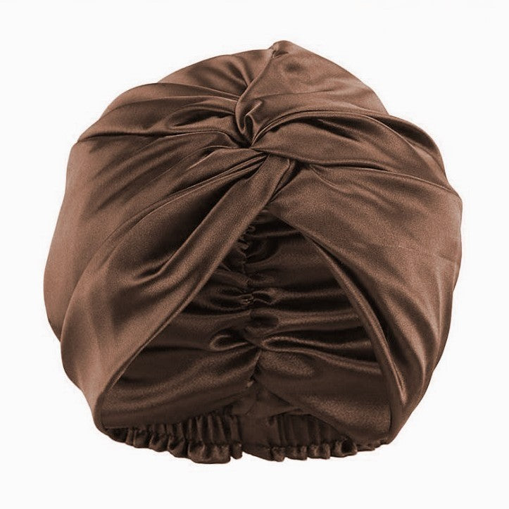 Twisted Silk-like Nightcap with 3D Pleated Design
