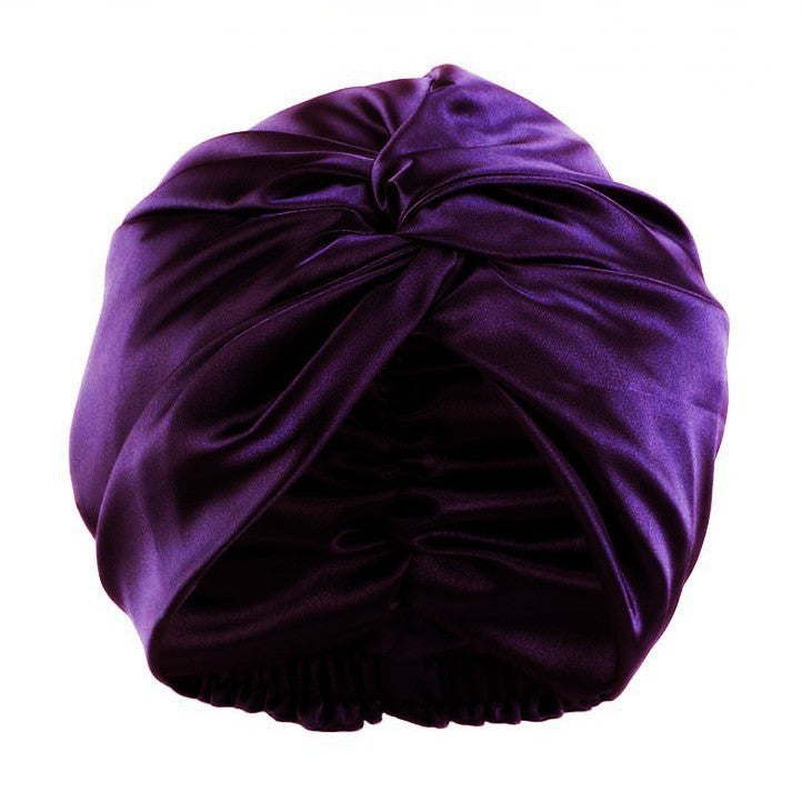 Twisted Silk-like Nightcap with 3D Pleated Design