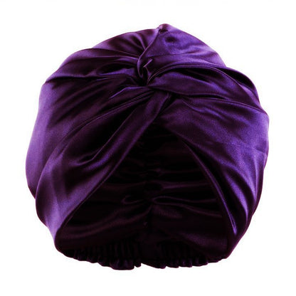 Twisted Silk-like Nightcap with 3D Pleated Design