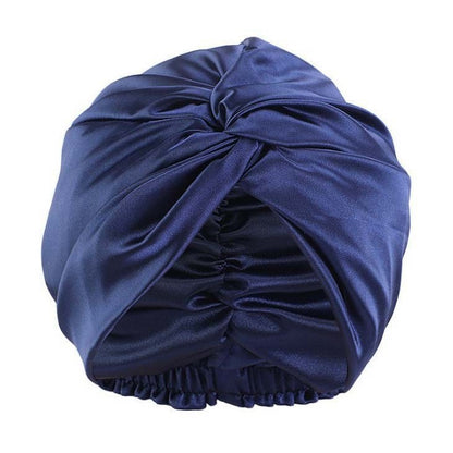 Twisted Silk-like Nightcap with 3D Pleated Design