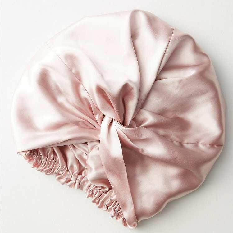Twisted Silk-like Nightcap with 3D Pleated Design