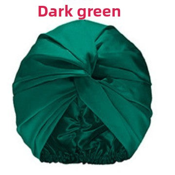 Twisted Silk-like Nightcap with 3D Pleated Design