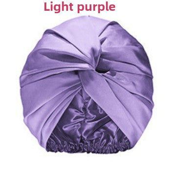 Twisted Silk-like Nightcap with 3D Pleated Design